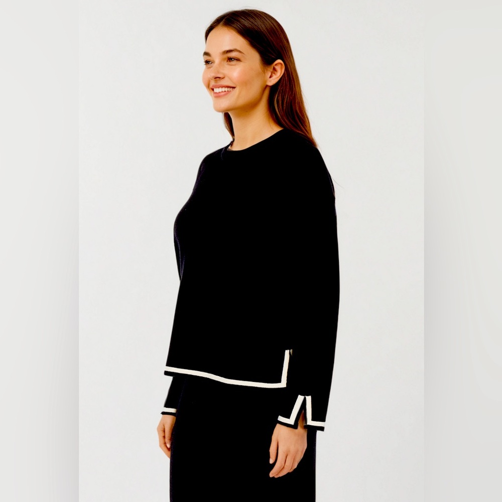 NWT - TWO PIECE SET - Black Knit Lounge two-piece Set Sweater & Pants Size M